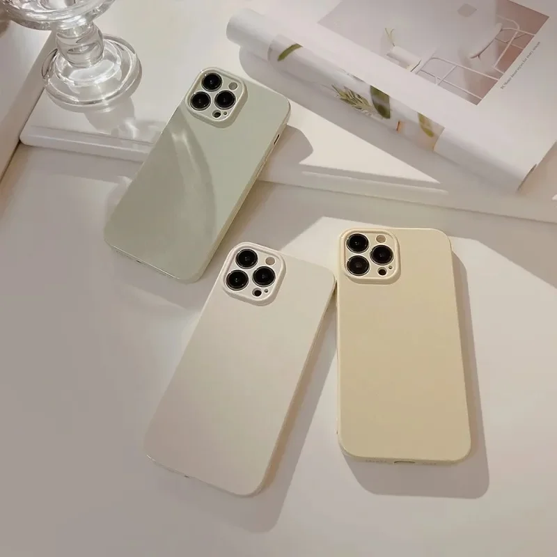 Silicone Soft Cover for IPhone 16 15 14 Plus 13 12 11 Pro Max Dopamine Ins Style Simple Solid Color Mobile Phone Case Wholesale