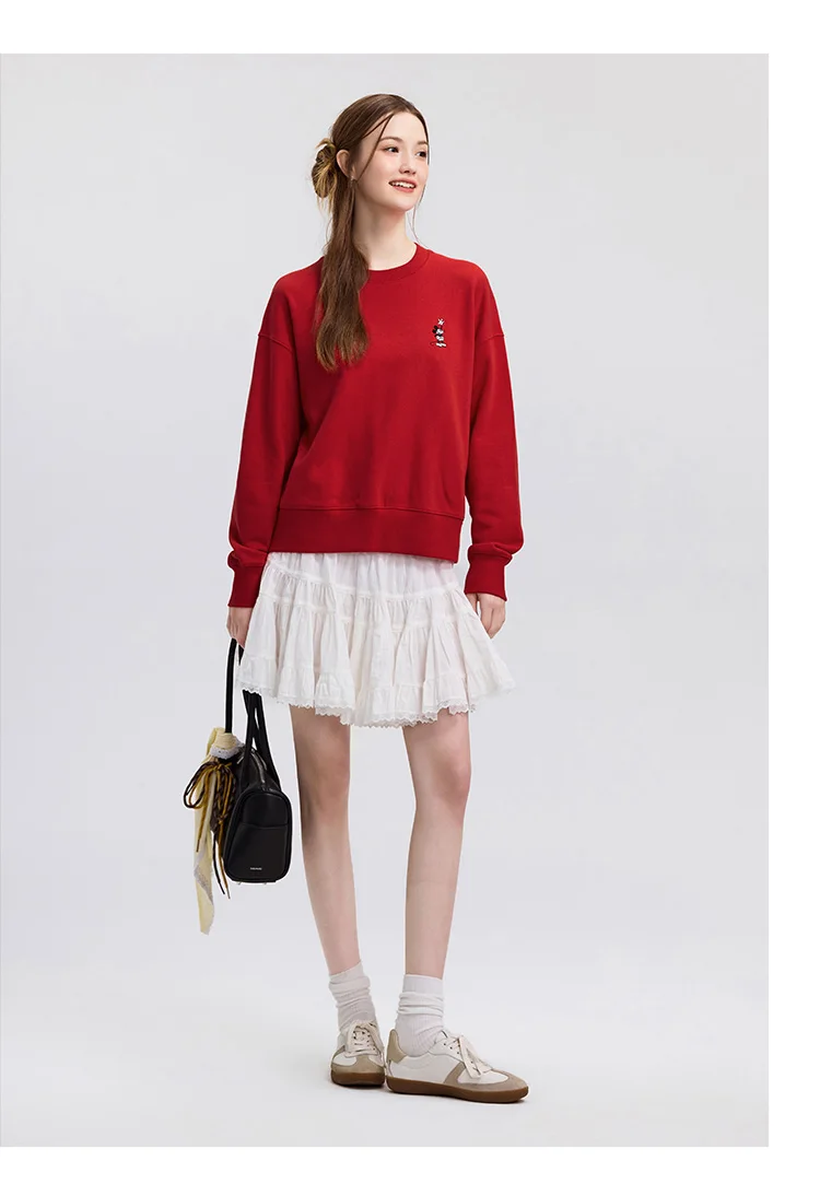 Semir Oversize Hoodie Women Spring Embroidered Split Basic Layer Trendy Pullover Casual Loose Comfortable Stylish Top