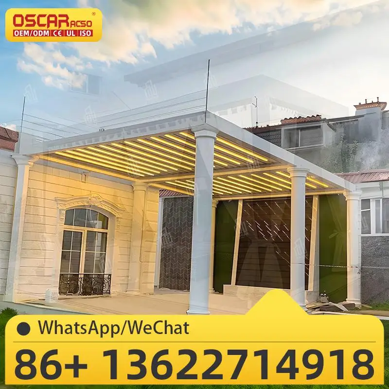 

Непромокаемые электрические жалюзи с дистанционным управлением, беседки на крыше, алюминий для террасы, открытого сада, беседки