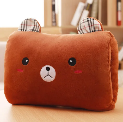 Enfants mignon cadeau hiver dessin animé en peluche suho main oreiller chauffe-mains, faible héros classe 1 bras oreiller, nécessités de voyage bureau sieste  15