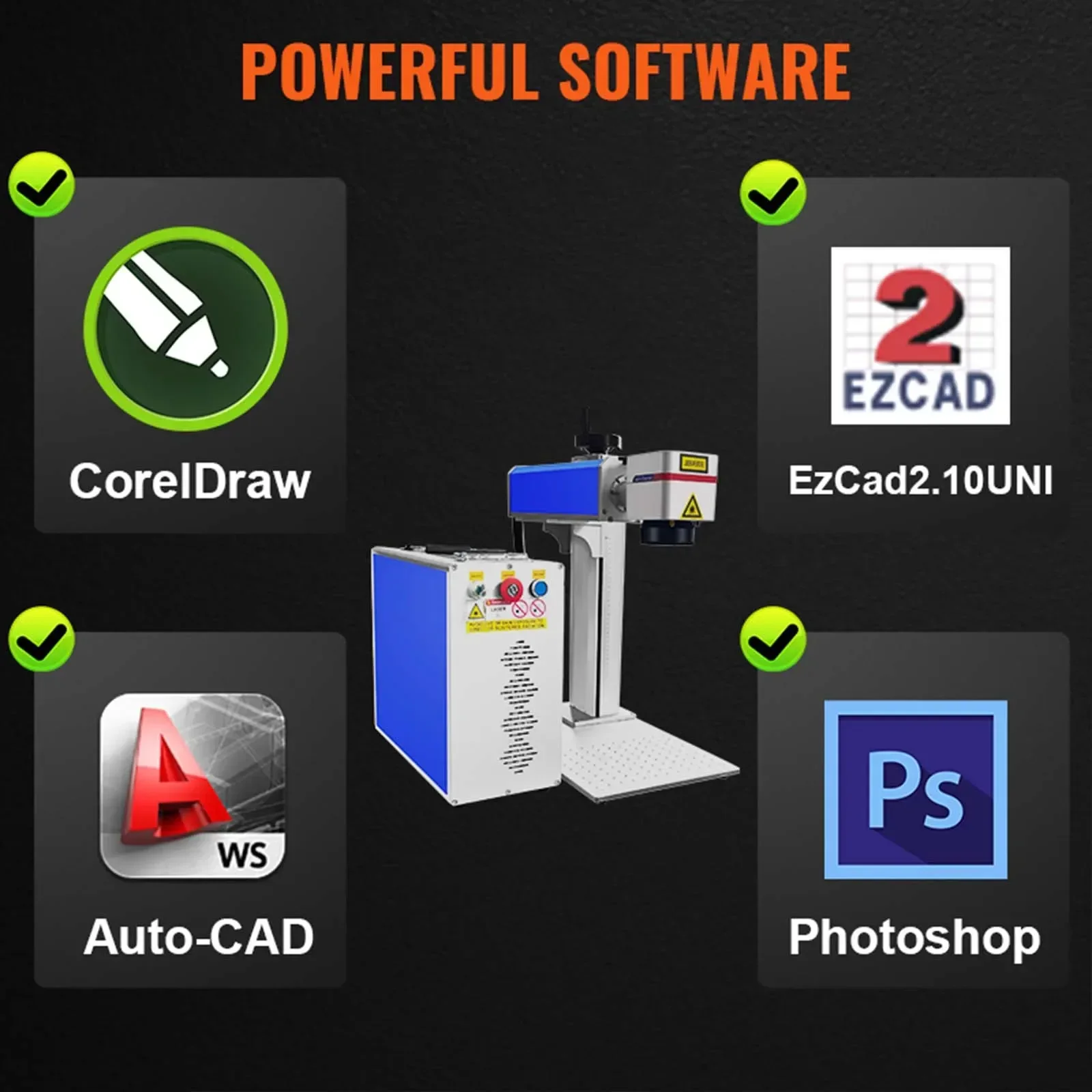 VEVOR Fiber Laser Marking Machine 30W 50W Fiber Laser Engraver Cutting Gold Silver Ring Optical Fiber Laser Engraving Machine