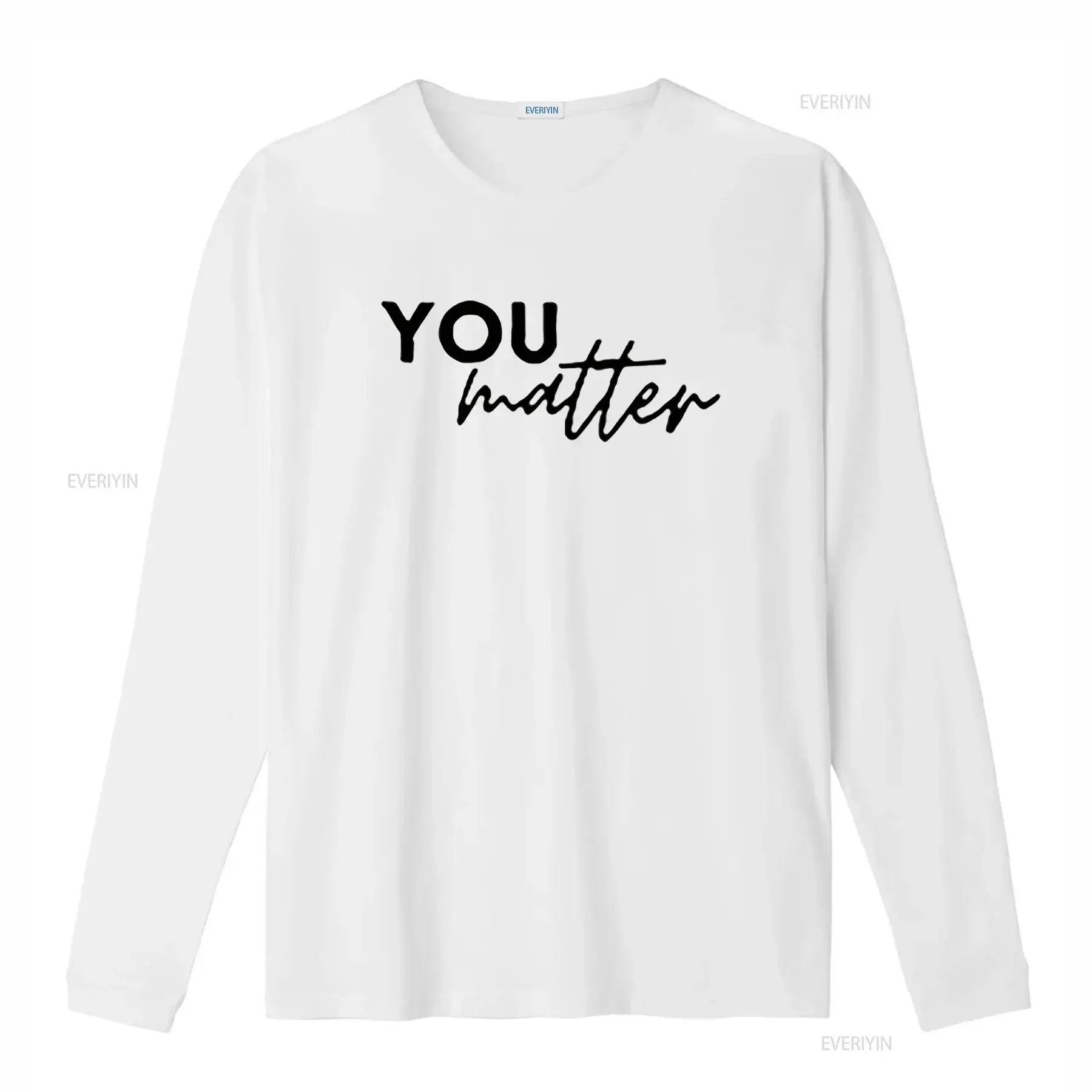 تي شيرت You Matter للصحة العقلية ملهم للسيدات أسود كبير عتيق مصمم ملابس قابلة للتنفس وناعمة ومتعددة الاستخدامات