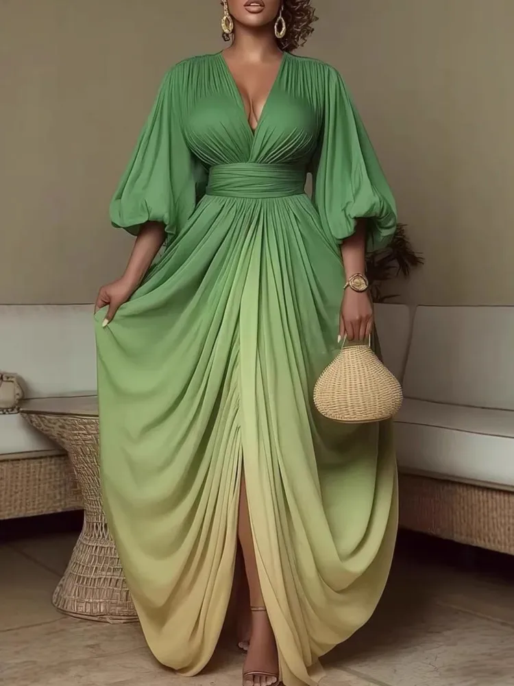 African Dresses For Women Elegant Spring Summer 3/4 Sleeve Dashiki Maxi Dress Ladies Traditional African Clothing Fairy Dreaes