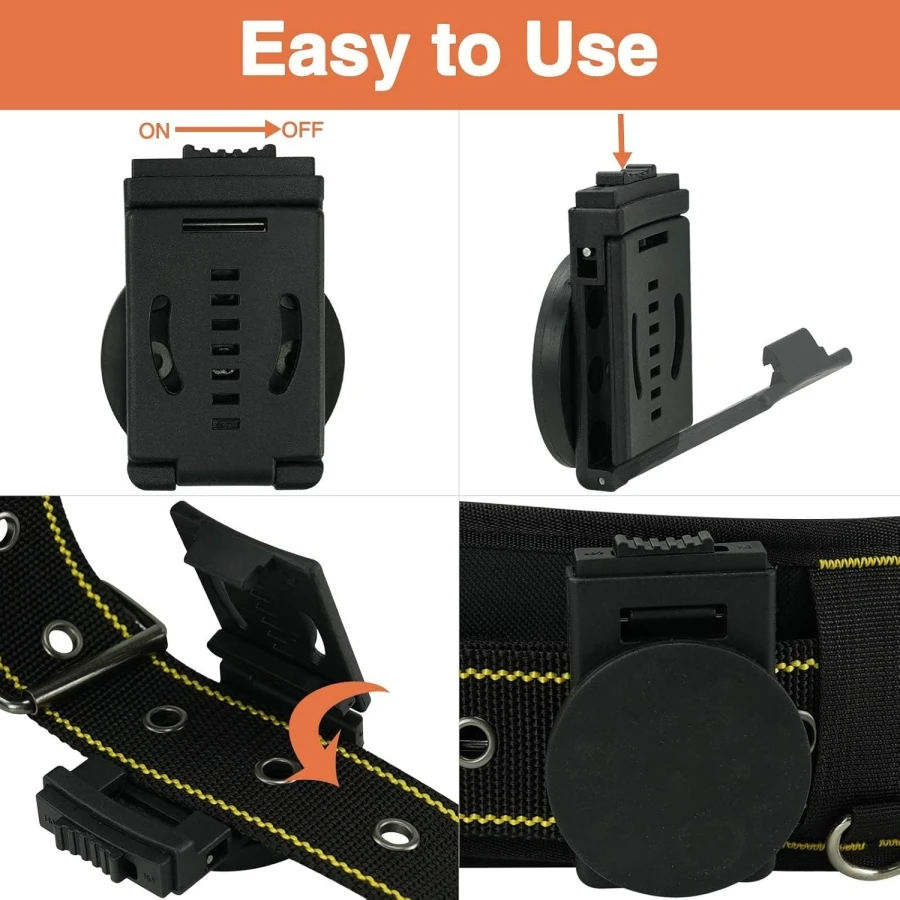 مشبك حزام أداة مغناطيسية واحدة. حامل أدوات مغناطيسي مثبت على الحزام. مناسبة للبراغي، والمفكات، والقياسات الشريطية، والأجزاء المعدنية.