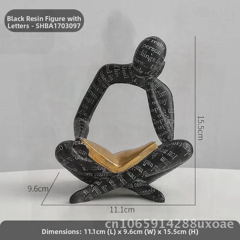 Wowwu Original Design Art Couple Resin Ornaments Small Home Decor for TV Cabinet Wine Rack Living Room Car Black & White