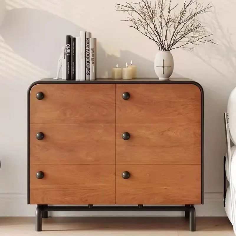 dining side cabinet living room against the wall three-bucket cabinet bedroom walnut retro storage cabinet kitchen