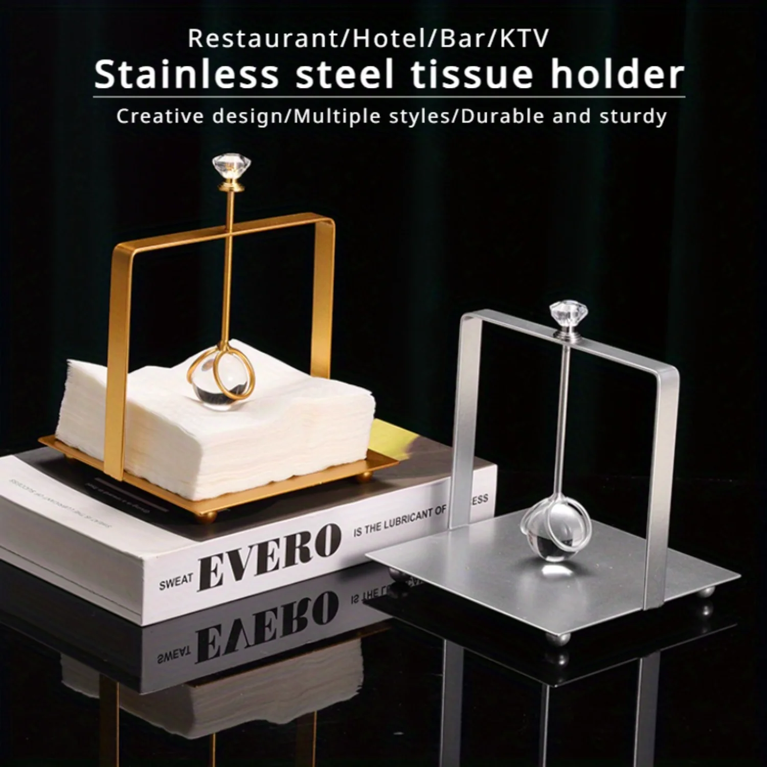 

Квадратный держатель для салфеток из нержавеющей стали — отдельно стоящий, настольный диспенсер для салфеток для столовой и гостиной