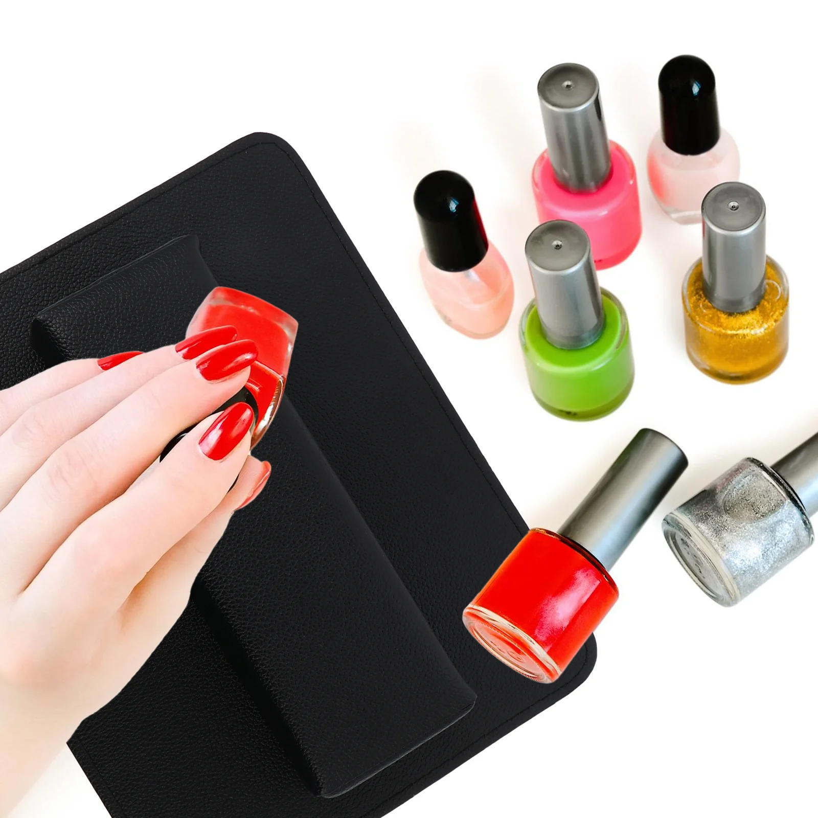 2 قطعة مجموعة وسادة اليد مانيكير قابل للغسل مسمار الفن اليد الراحة حصيرة لصالون الأظافر عرض الجمال التدريب الممارسة