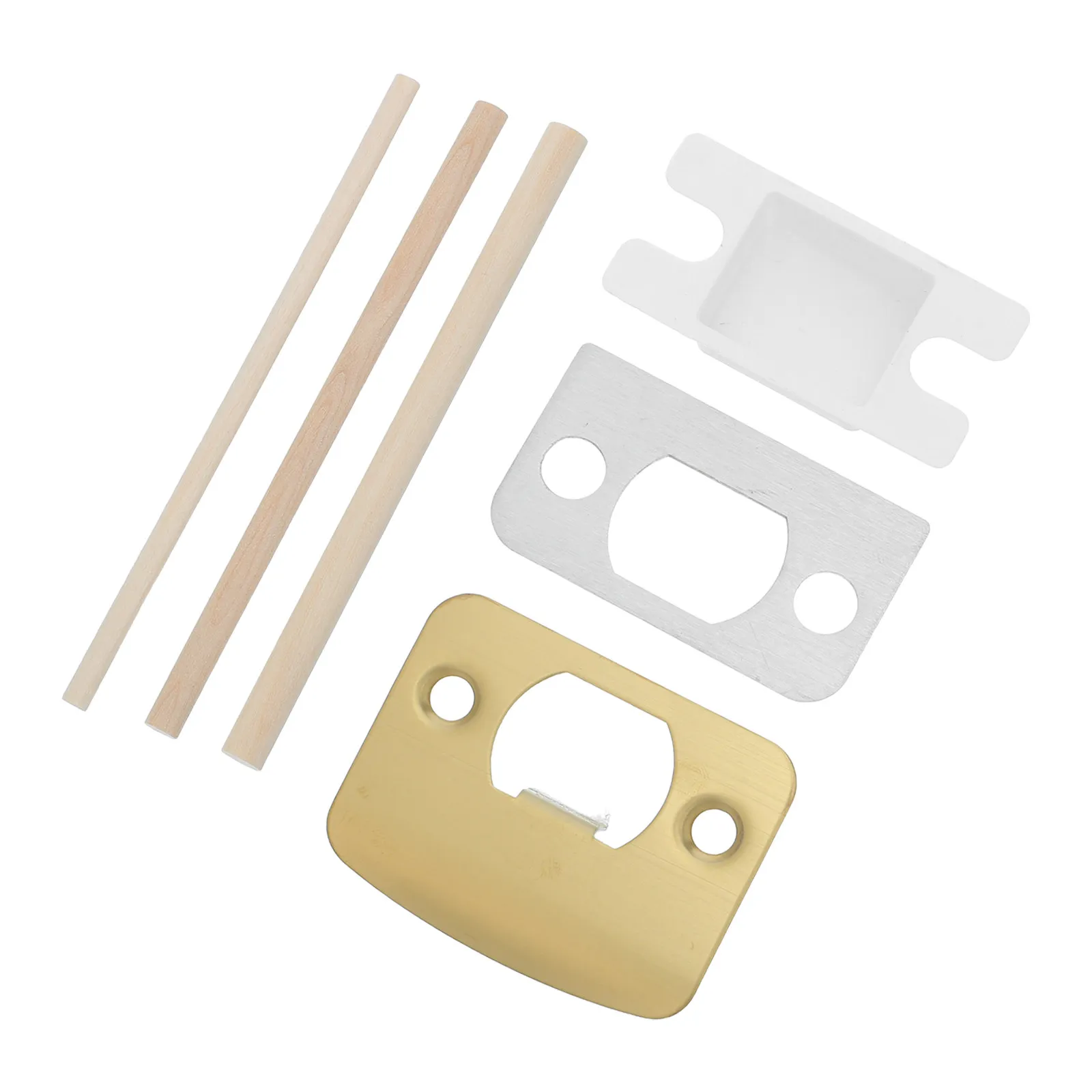 1Set Door Lock Repair Kit Stainless Steel Strike Plate for Door Frame Wood Spacer Shim Interior Exterior Security