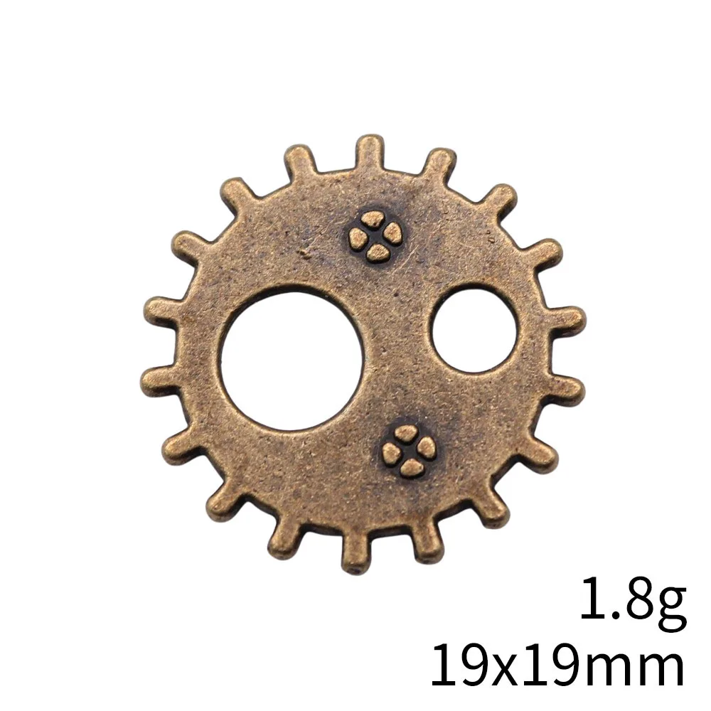 

10pcs 19x19mm 2 Colors Antique Silver Color Antique Bronze Color Steampunk Gear Charms Handmade Jewelry Making Accessories