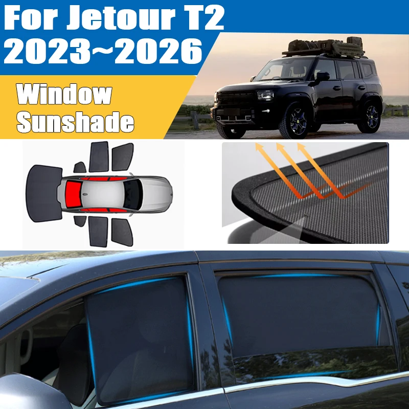 

Для Jetour T2 Traveller 2023 2024 2025 2026: Солнцезащитная сетка на лобовое стекло, теплоизоляционная, с защитой от УФ-лучей, аксессуары для авто
