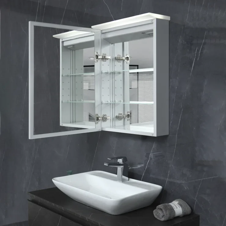 

l # Bath Led European Style Indoor Glass Vanity Lights Light Wall Room Hidden Mirrors Smart Furniture Counter Mirror