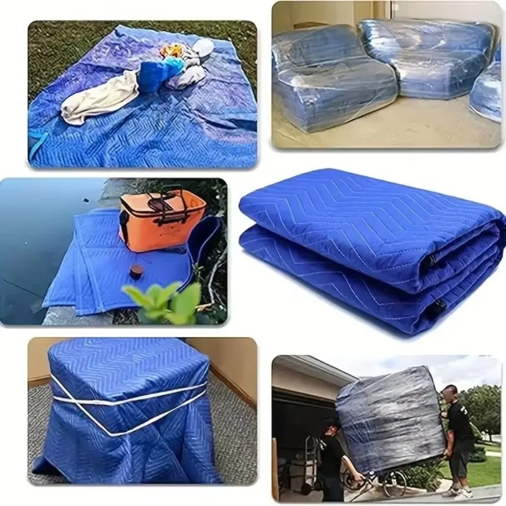 Portable Heavy Duty Moving Blankets Thick Furniture Wrapping Packing Blankets Durable Mobile Blanket For Moving Shipping