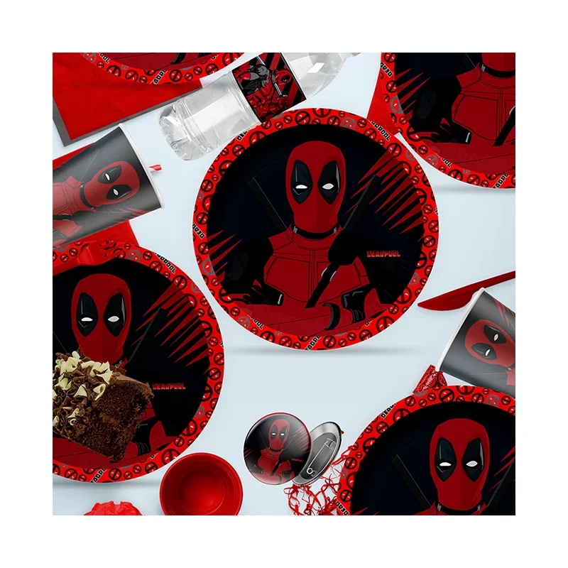 Disney Deadpool Vs Wolverine película tema decoración de mesa y accesorios pegatinas niños volver a la escuela suministros para fiesta de cumpleaños