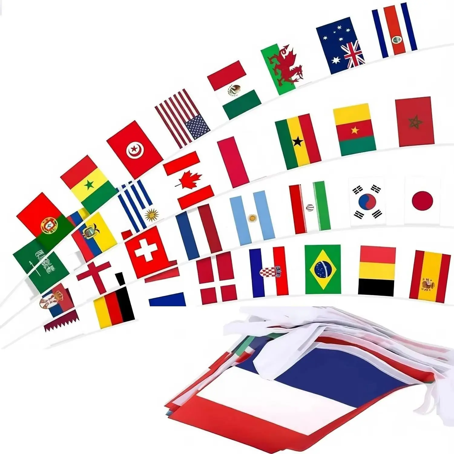 World String Flag 32 pcs Countries Bunting Football Soccer Match Banner For Bar Decoration