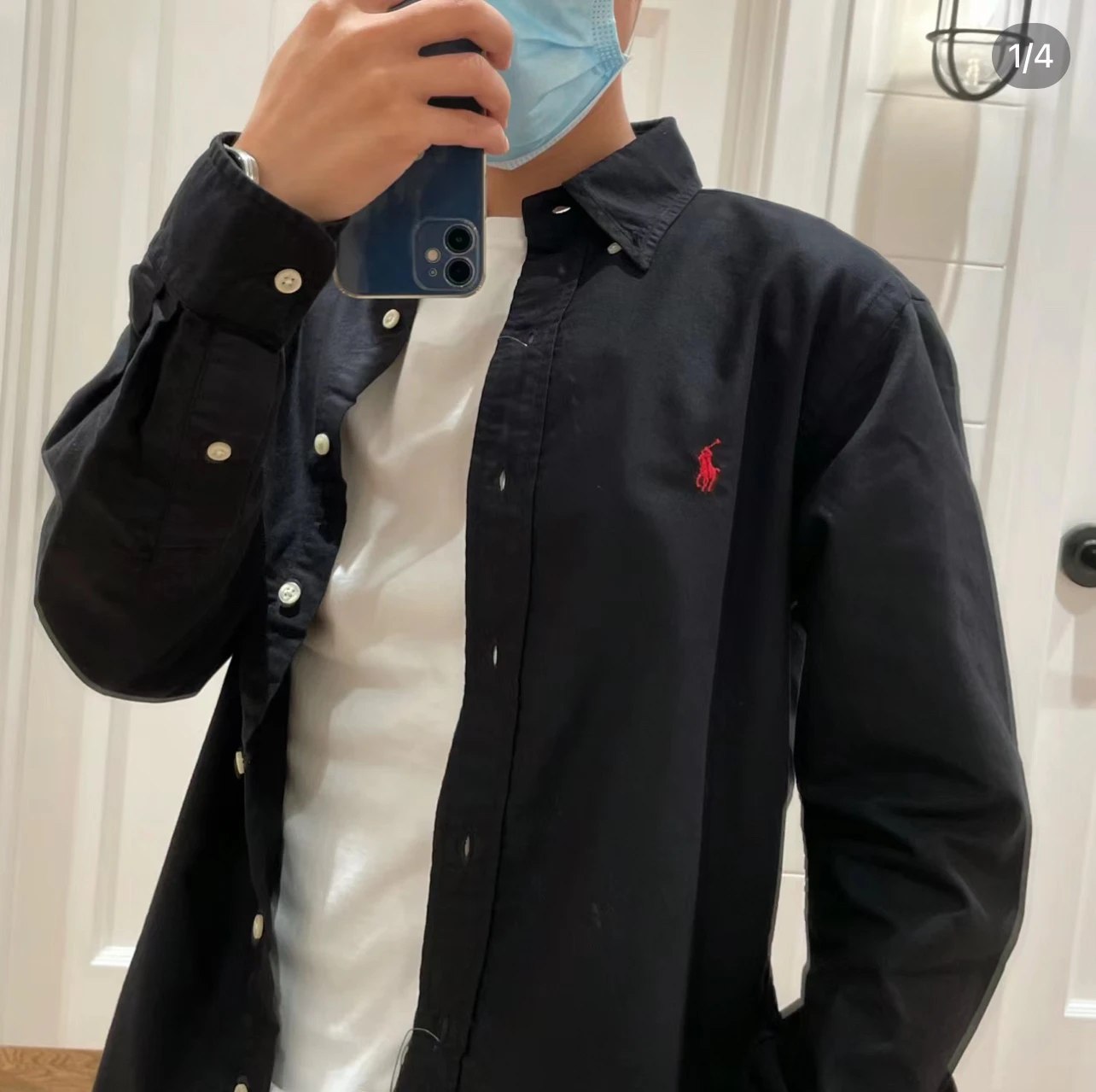 رالف لورين قميص الموضة الرجال الصيف رقيقة بلون بلوزة طويلة الأكمام عادية تنوعا فضفاض واقية من الشمس قميص