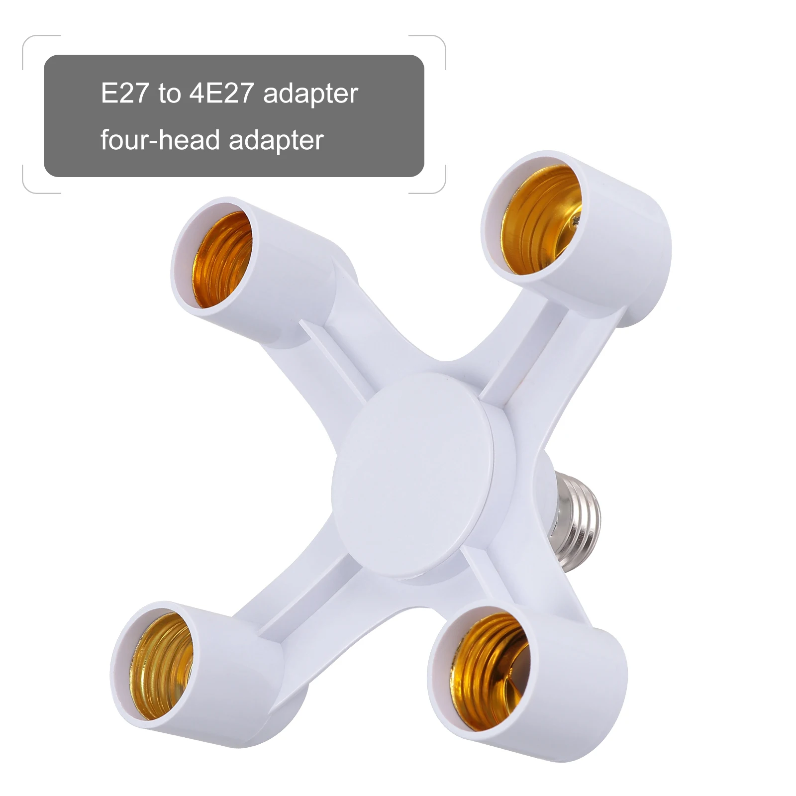 

Light Bulb Socket Splitter E27 to 4e27 Lamp Holder Adapter Fixed Head Plastic Converter for Energy Saving Lighting Use