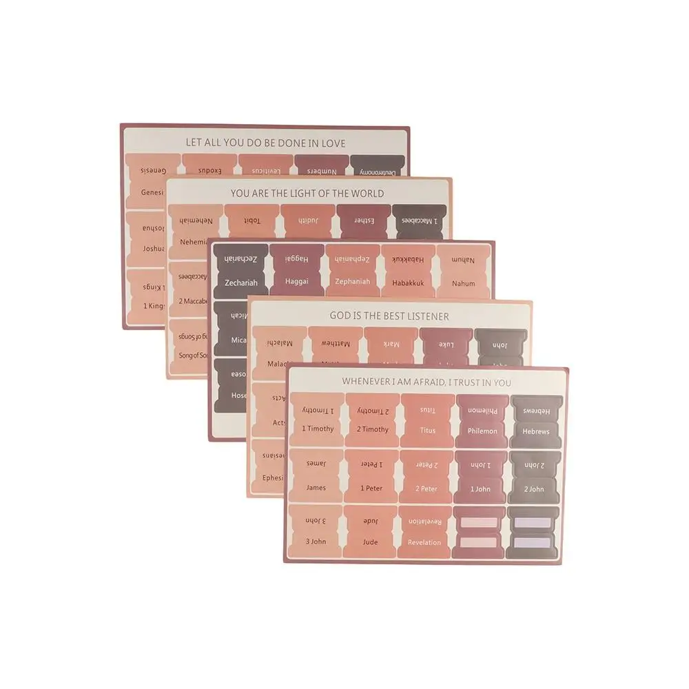 ملحقات الكتاب 5 أوراق مؤشر الكتاب المقدس القابل للكتابة القابلة للإزالة ملصق الكتاب المقدس علامات التبويب الورقية ذاتية اللصق ملصق الكتاب المقدس القرطاسية