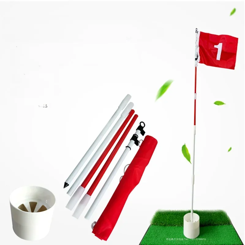 Bâton de golf pliant pour la pratique du golf dans l'arrière-cour, anciers de sensation de tasse, anciers de mise en place de drapeau vert