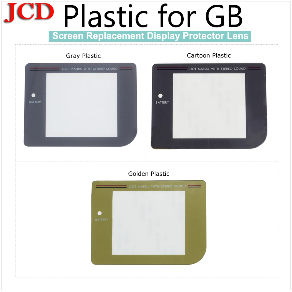 JCD New glass Screen Lens for Zero DMG-001 for GB Glass Plastic with adhensive DMG-01 Lens Cover for GameBoy Plastic Lens