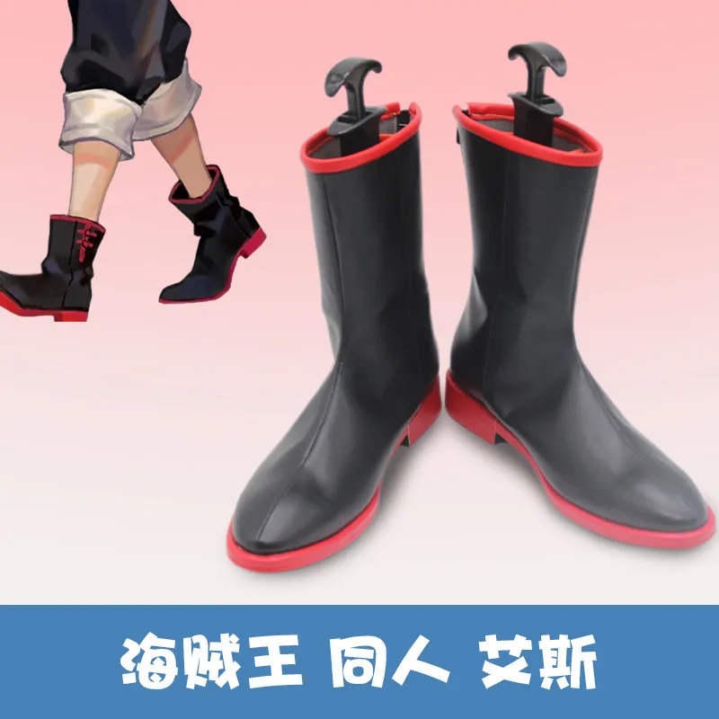 

Anime ONEPIECE Portgas D. Ace Cosplay Costume Shoes Handmade Faux Leather Boots Halloween Carnival Boots