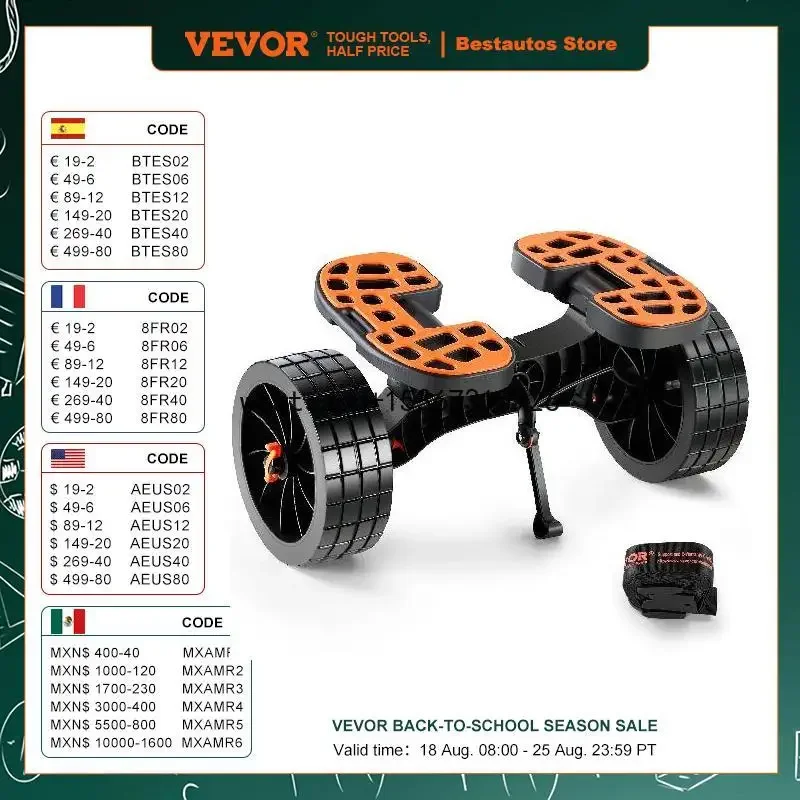 Carro de Kayak, carrito de canoa desmontable con neumáticos sólidos de 10 pulgadas, soportes ajustables para tablas de remo, alfombrillas flotantes para barco