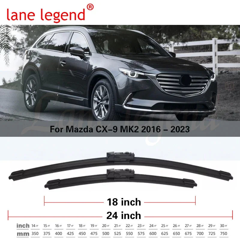 Spazzole tergicristallo anteriore e posteriore per Mazda CX-9 CX9 MK2 2016 - 2023 spazzole per parabrezza parabrezza 24 \