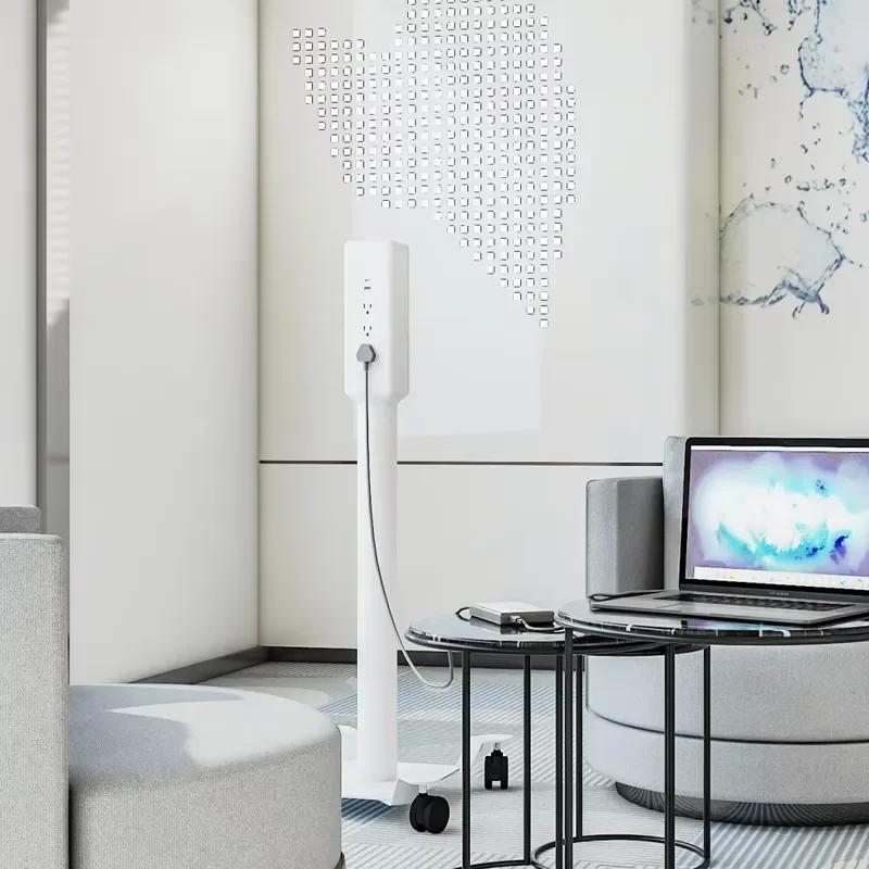 Smart Power Tower Floor Socket 3 AC Outlets Energy Saving Design For Office Shared Workspace Modern Electrical Station