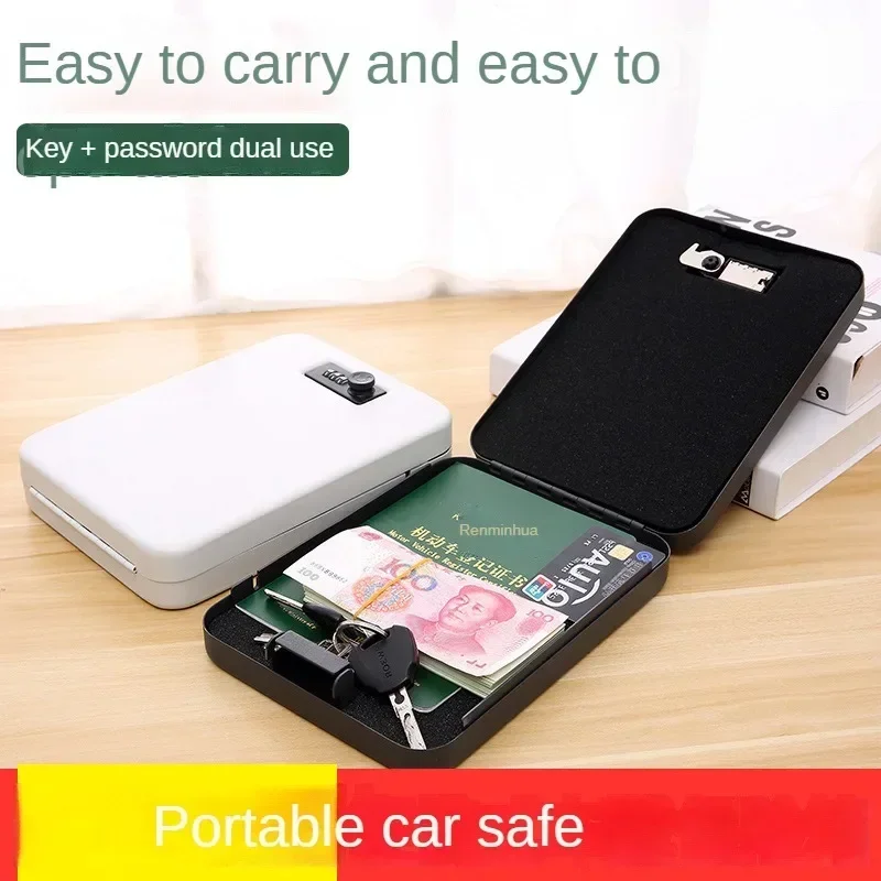 DurablePortable Pistol Safe Jewelry Code Box Pearl Treasure Box Car Safe 25.5*18*4.5cm
