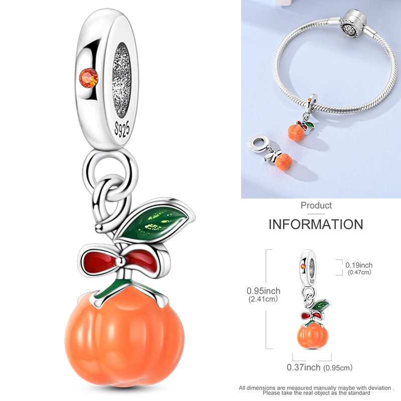 925 Sterling Silber Lebensmittel-Charm-Perlen Erdbeere Pilz Honig Kaffee Cocktail Gumball DIY Armband Halskette Geschenk für Frauen – Detail 33
