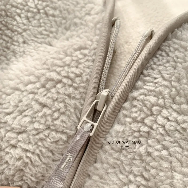 النسخة الكورية الخريف الشتاء جديد الخامس الرقبة معطف المرأة لينة سستة رشاقته سترة دافئة الصلبة الملمس معطف قصير