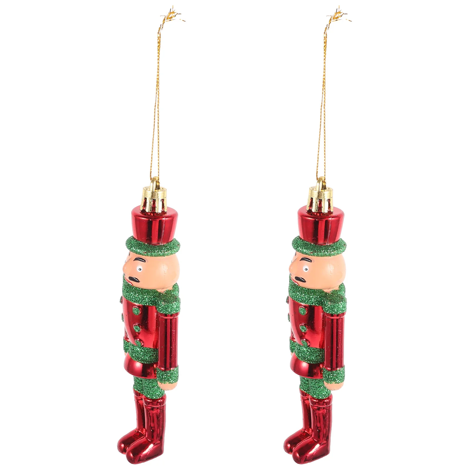 

2Pcs Xmas Hanging Nutcracker Soldier Plastic Pendants Xmas Tree Ornaments Christmas Holiday Decor Hanging Christmas Nutcracker