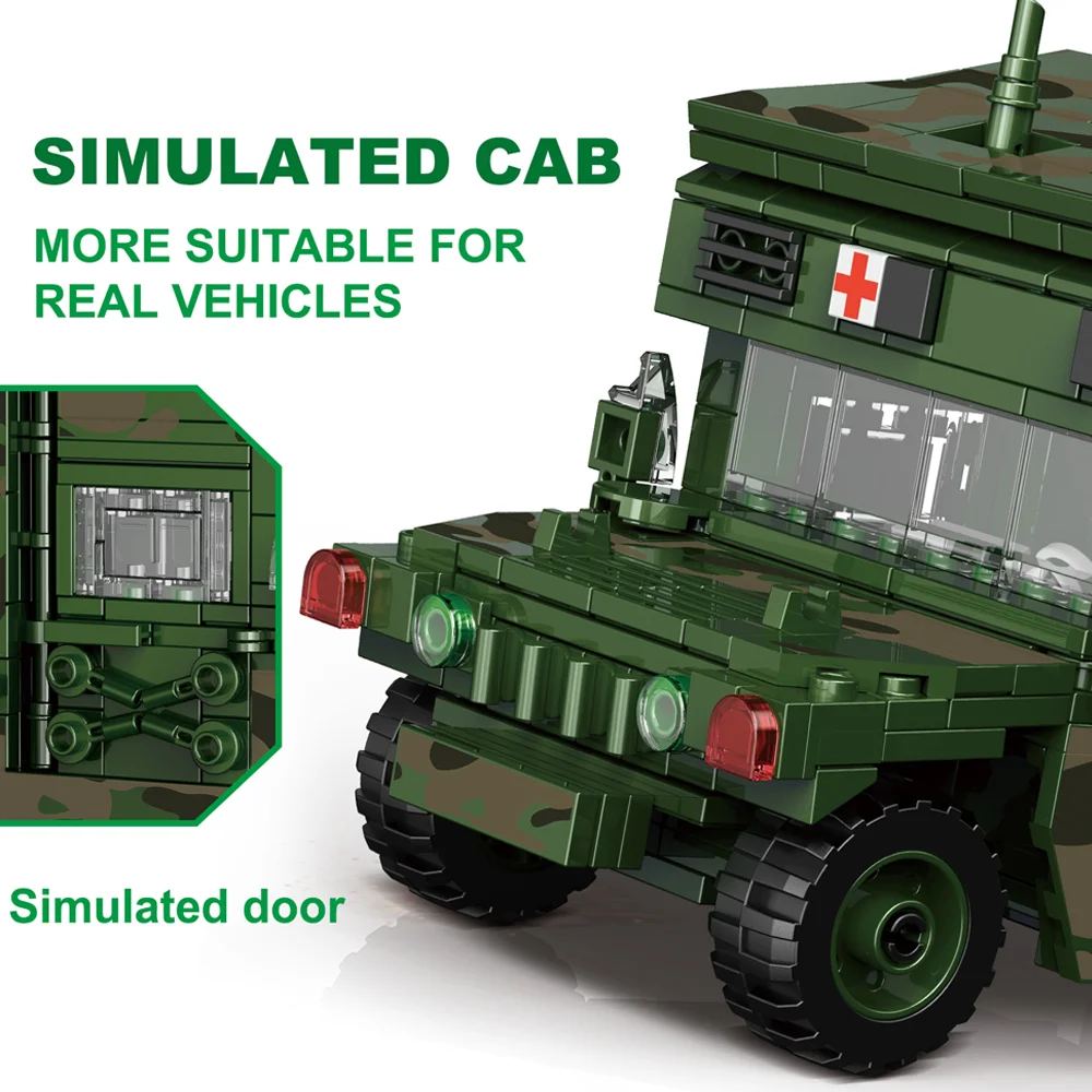 784PCS Creative Building Blocks รถทางการแพทย์คอลเลกชันเครื่องประดับบล็อกสีกล่องของขวัญของเล่นรถสําหรับเด็กผู้ใหญ่