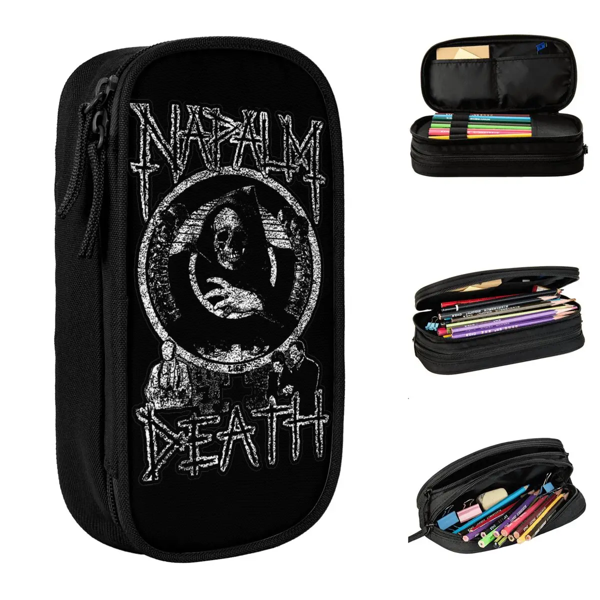 Napalm Death Pencil Cases Cute Band Pen Bags Student Large Storage School Supplies Cosmetic Pencil Box