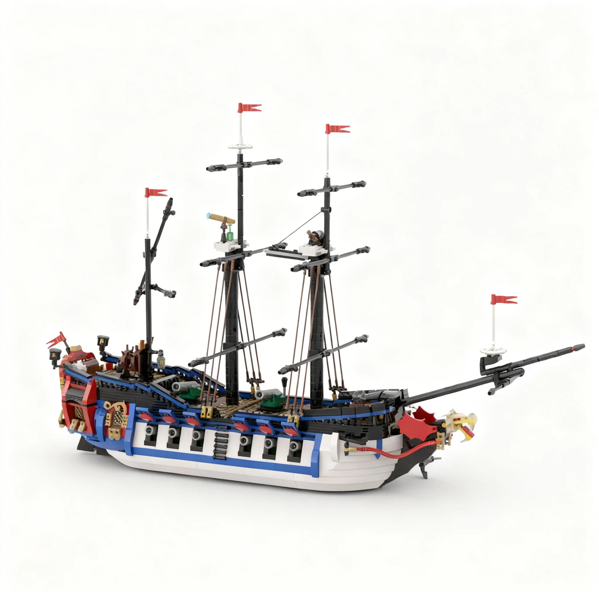 1825pcs MOC Armada Flagship V1 0 Pirate Ship Model Building Blocks Home Decor Desk Display Shelf Accent Premium Gift For Adults