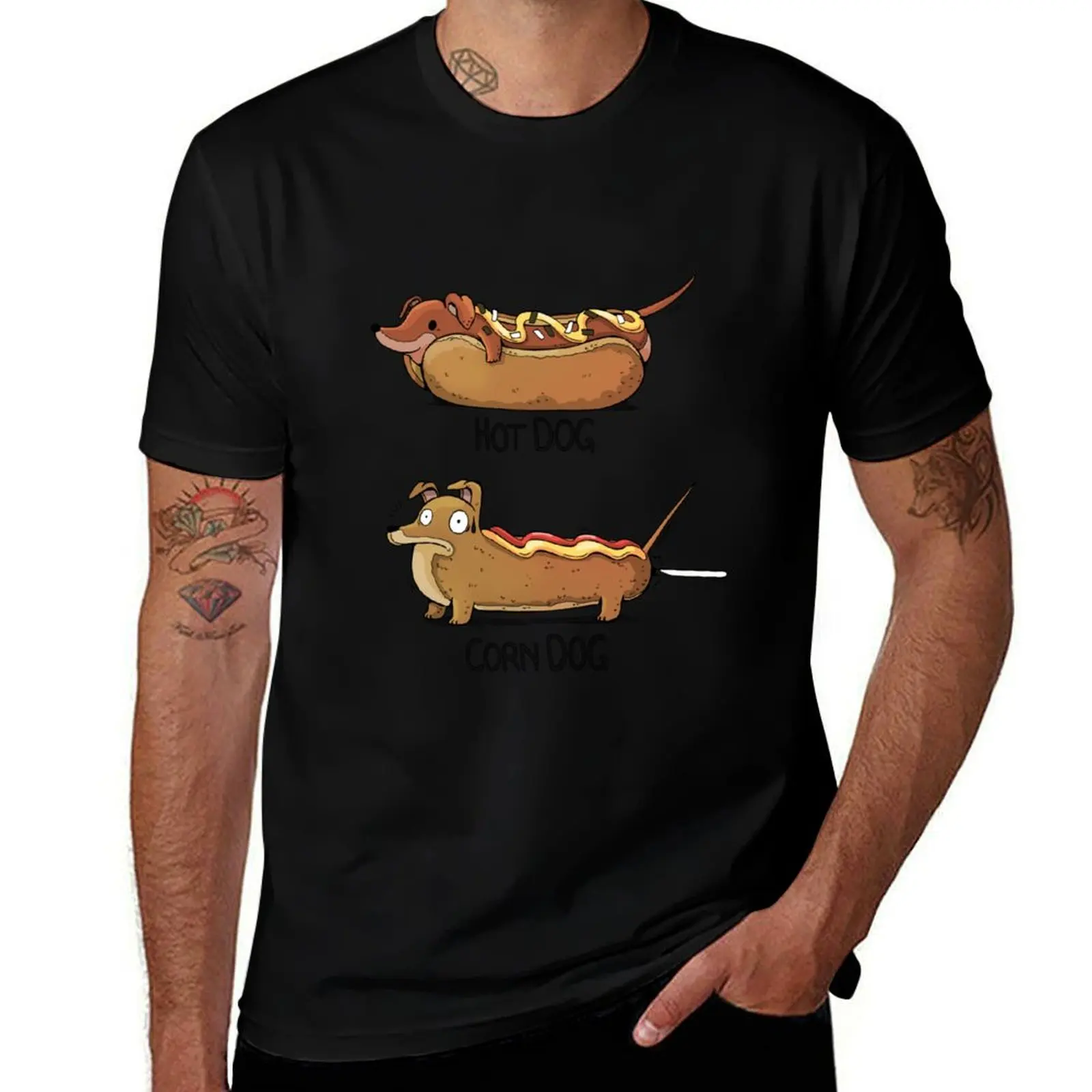 

Hot Corn Dog T-Shirt cotton t shirt pack funny t shirts dark humor t shirts for man slim fit T-Shirt