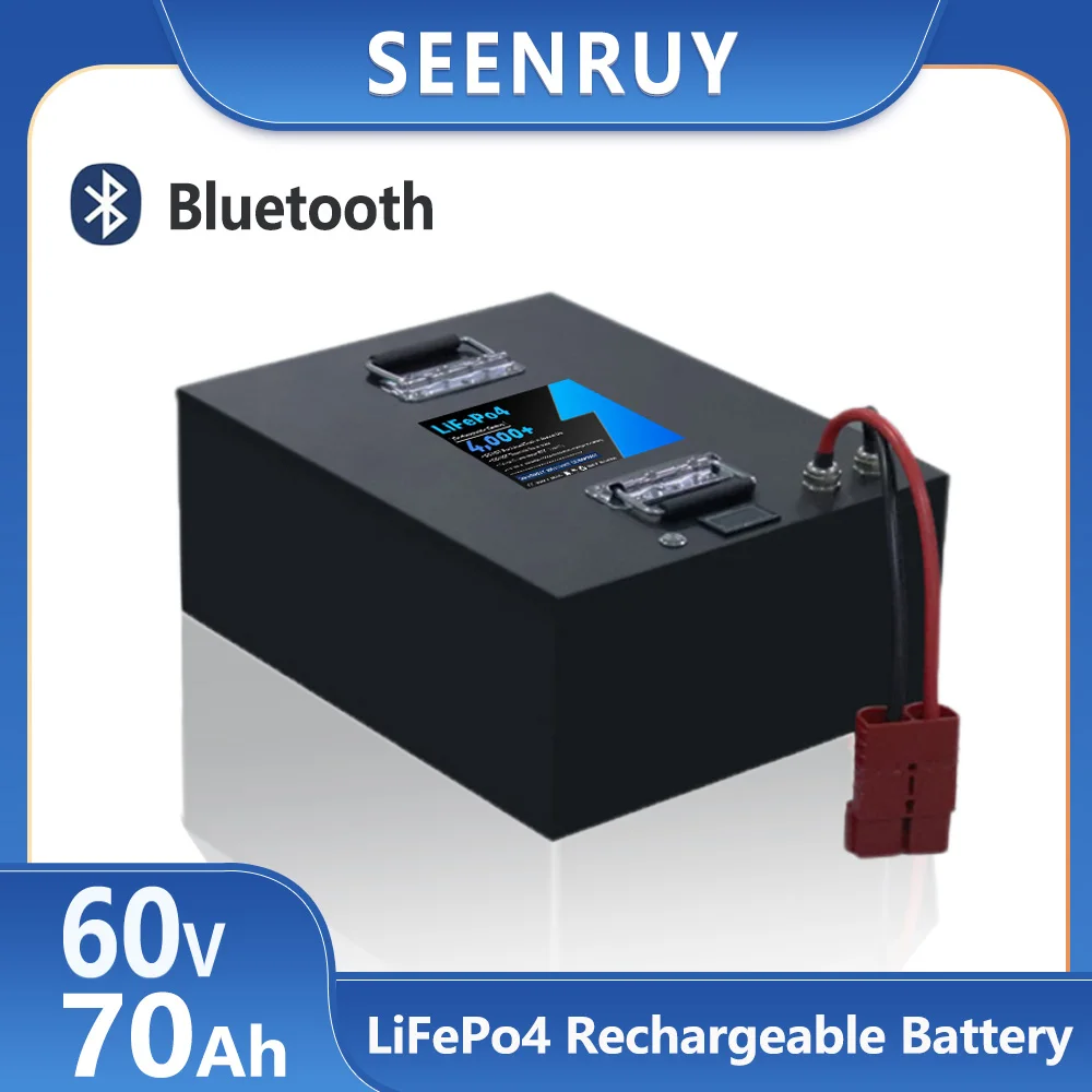 60v 70AH LiFePO4 Lithium Battery Pack Built-in 100A Bluetooth BMS For Outdoor electricity use Sightseeing bus+10A Charger