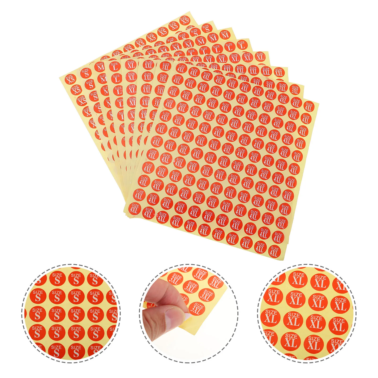 

80 Sheets Clothing Size Sticker Labels Round Paper Tshirt Tags Adhesive Universal Apparel Label