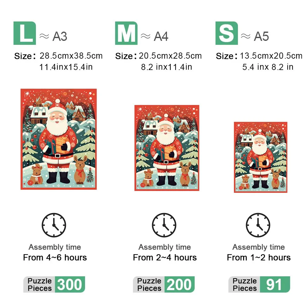 Puzzle quadrato in legno alce di natale puzzle 3D personalizzato regalo per adulti educazione giocattoli per bambini gioco interattivo per famiglie