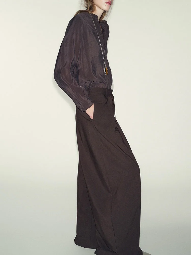 بنطال فضفاض بطيات عالية الخصر من Sweet Faionable مع حزام رفيع للنساء وصل حديثًا بنطلون شتوي إلي كاريزمياتيك #5