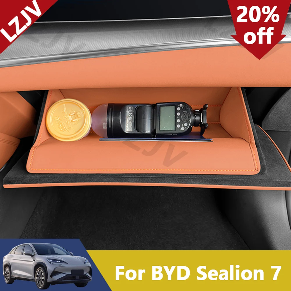 New For 2024 2025 BYD Sealion 7 EV Special Glove Box Leather Pad Interior Modification Supplies Storage Bag Scratch Resistant