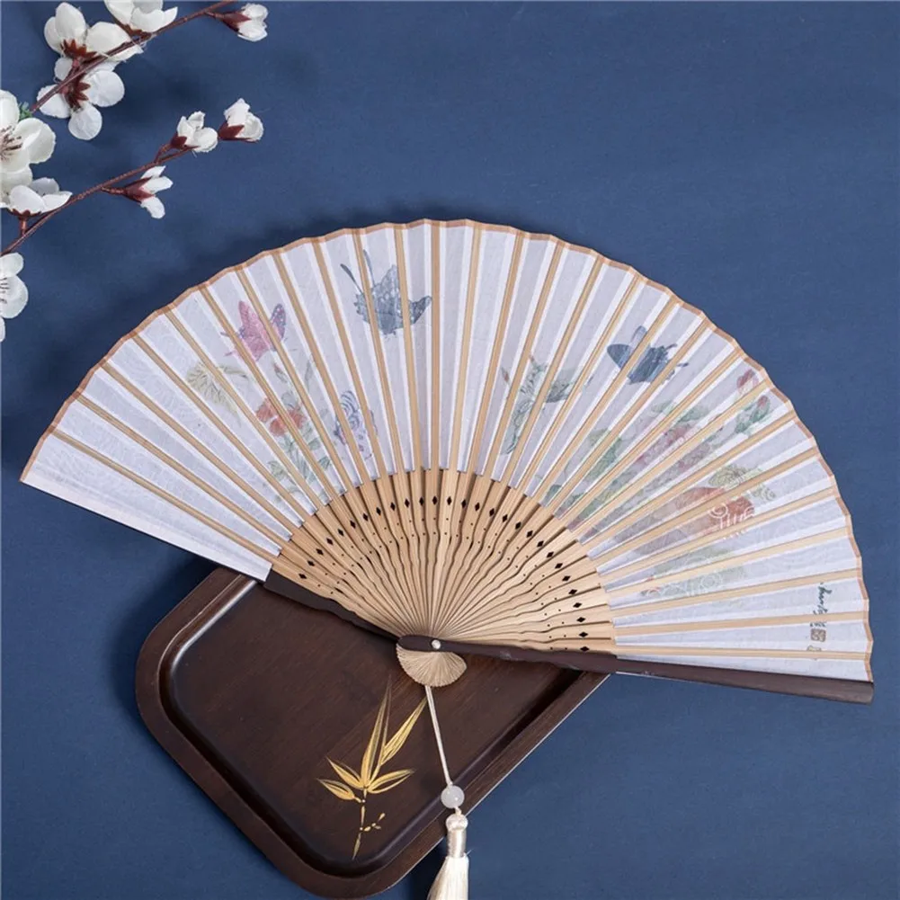 Hand-Painted Peony Folding Fan Designed for Expressive Arm Work in Dance and Harmonious Visual Enhancement of Gathering Spaces