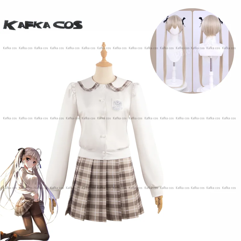 Yosuga no Sora Kasugano Sora อะนิเมะคอสเพลย์เครื่องแต่งกายขุนนาง Miss JK วิกผมสังเคราะห์ฮาโลวีน Party Roleplay Props