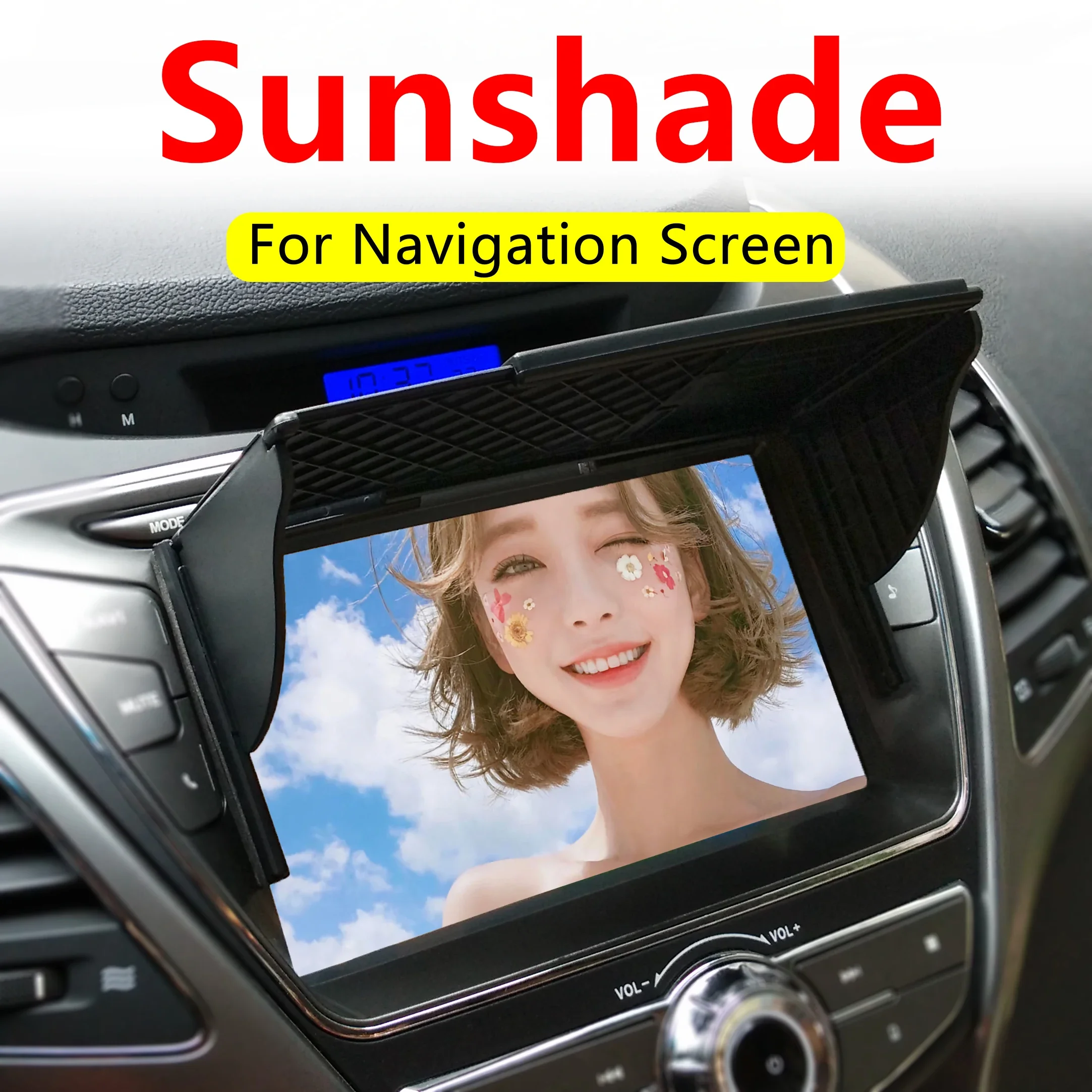 Car universal navigation sunshade 145mm-235mm retractable and foldable GPS screen to block sunlight