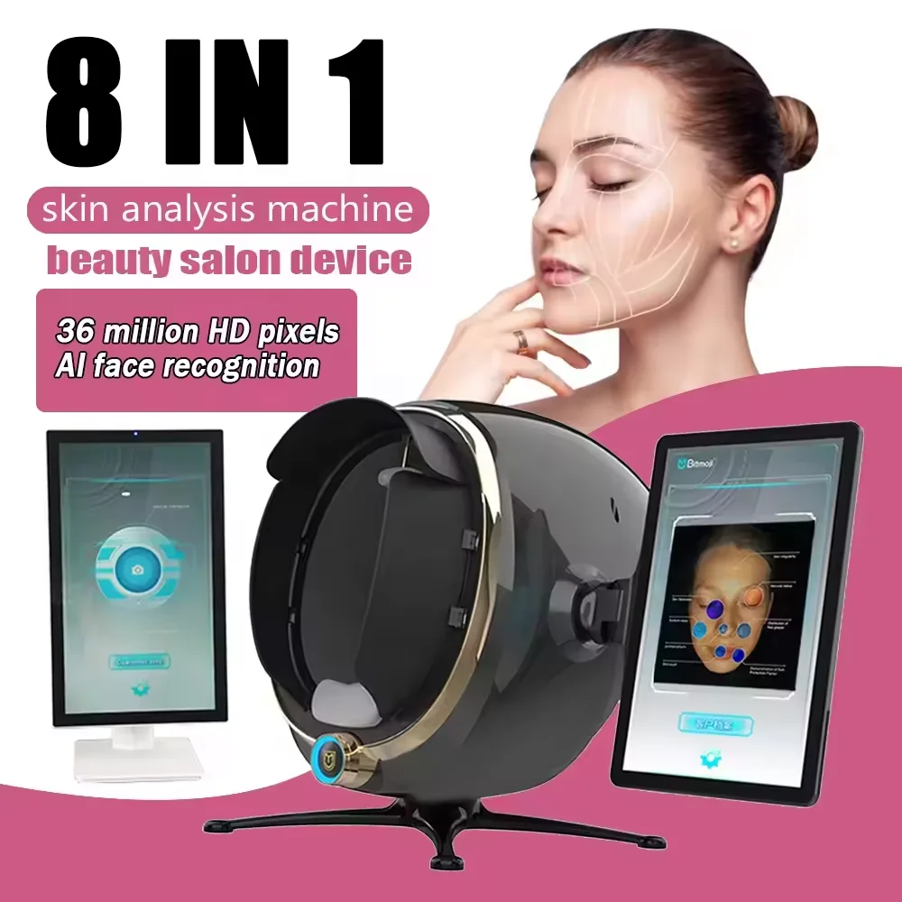 Portable 13.5 Inch/21.5 Inch 3D Skin Analyzer Machine AI Intellgent Magic Image Facial Scanner Care Anaylsing Face Camera Test