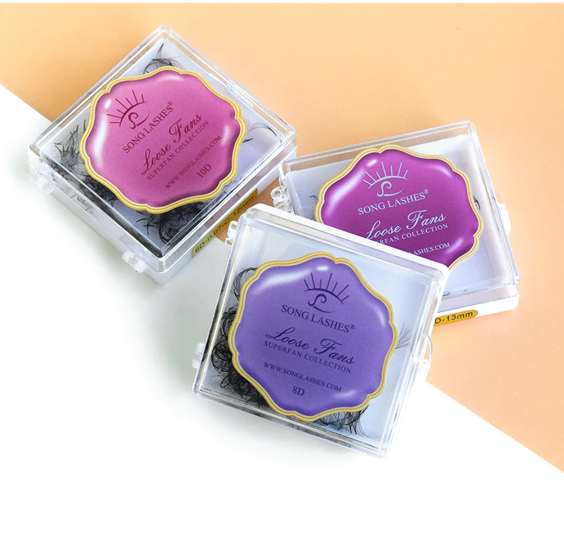 NEW Song Lashes Promade Fans Pointy Base Loose Fans Sharp Thin Root Korea PBT Material 500 Fans