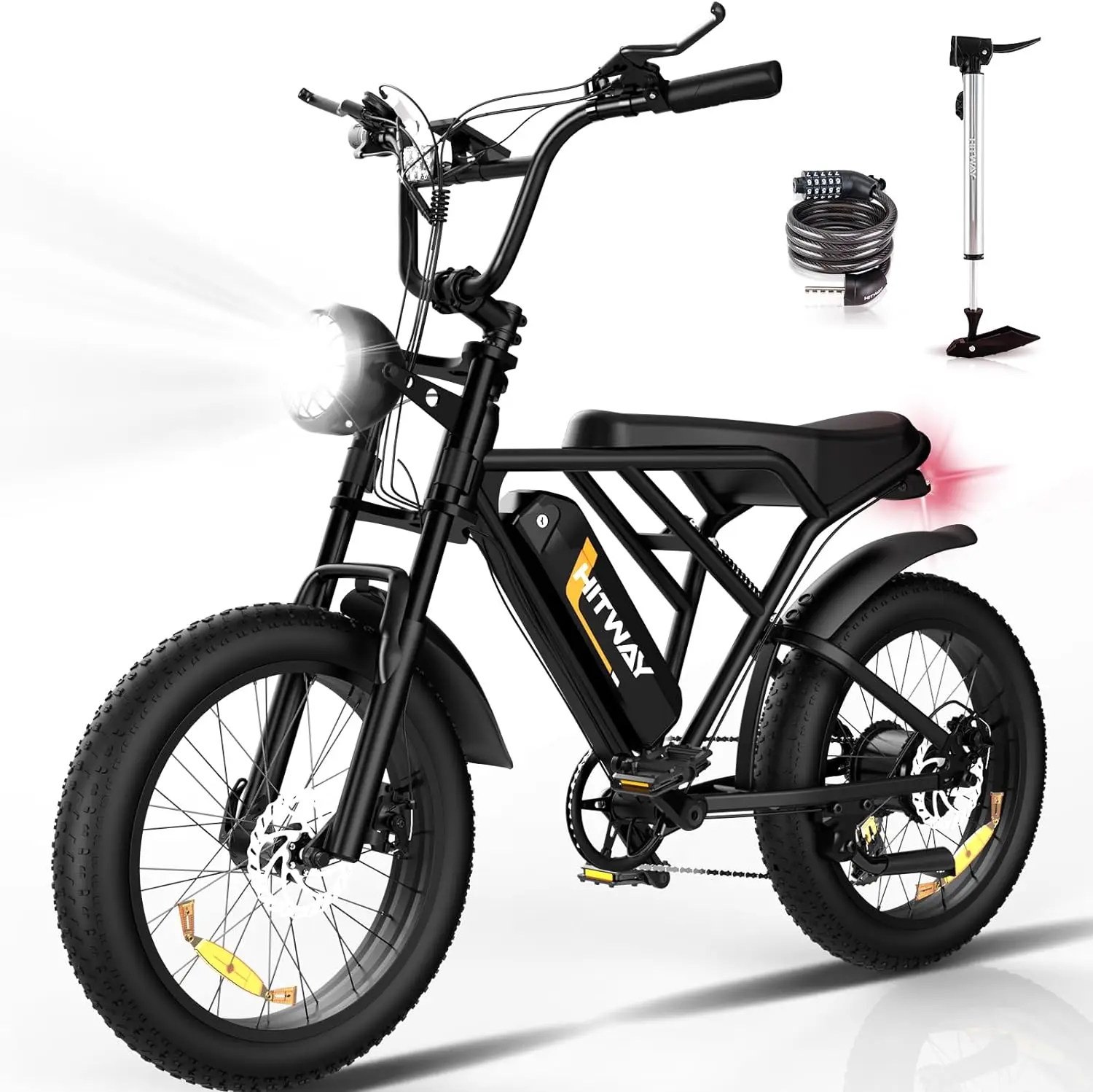 HITWAY Electric Bicycle, 20 * 4.0 inch Off-Road EBIKE for Adults with 250W Motor and 48V 15Ah Battery, 7 Speed Snow Bike