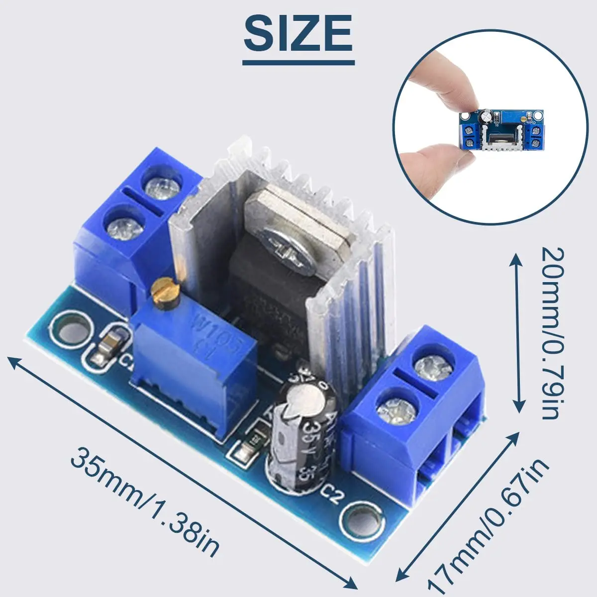 LM317 Adjustable Regulator Power Supply Module DC-DC Buck Converter Linear Step-Down Voltage Regulator Circuit Board for Ardunio