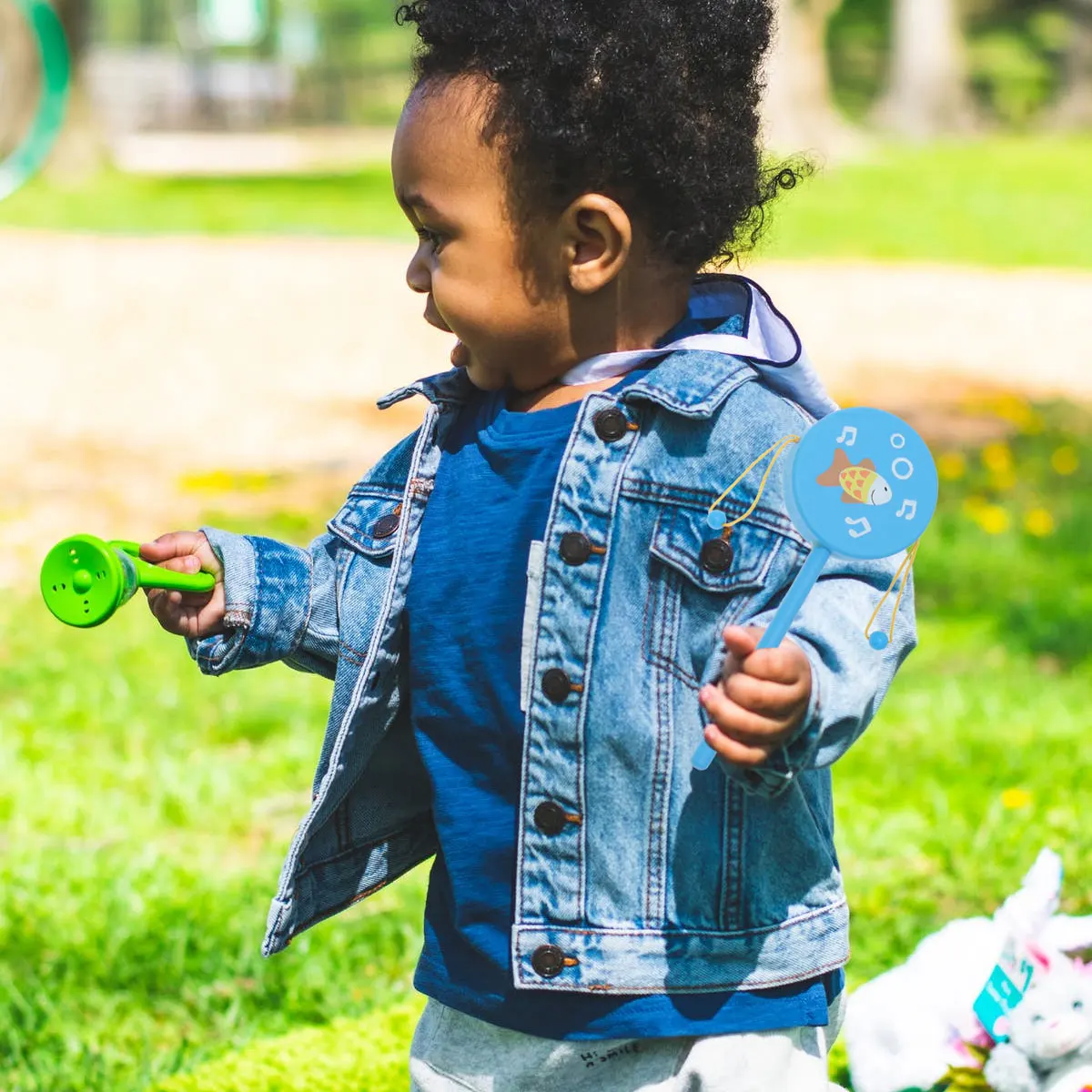 3 قطعة طبلة خشخيشة خشبية للأطفال الصغار لون مشرق يهز اليد التعليمية اللعب الإبداعية الخشب تهز طبلة الطفل أداة