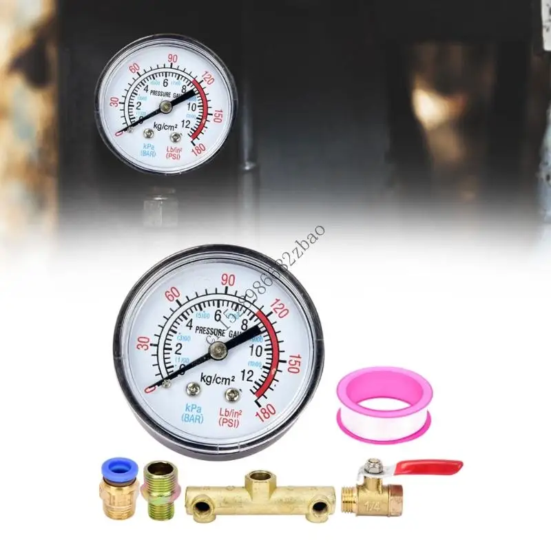 H7EA 8pcs Compressor Repair Tool with Reliable Pressure Measurement Tool & Valves Quick Fixing for Workshop or Garage Use